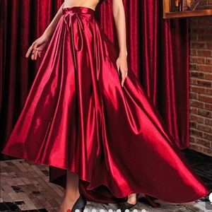 Hi low coral colored ball gown skirt